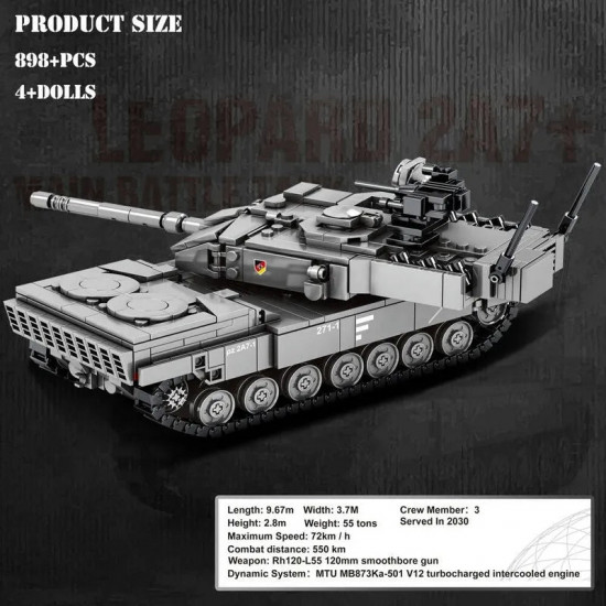 moc military ww2 german leopard 2a7 main battle tank bricks toy moc military ww2 german leopard 2a7 main battle tank bricks toy