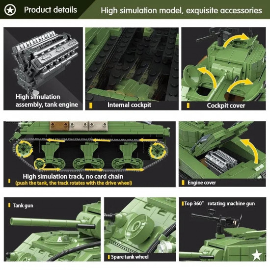 moc military ww2 m4a1 us army sherman tank bricks toy moc military ww2 m4a1 us army sherman tank bricks toy