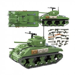 moc military ww2 m4a1 us army sherman tank bricks toy