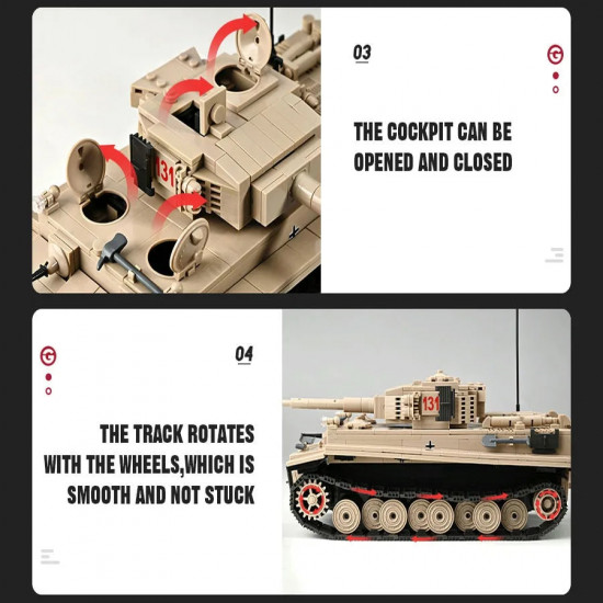 moc military ww2 tank 131 tiger heavy bricks toy moc military ww2 tank 131 tiger heavy bricks toy