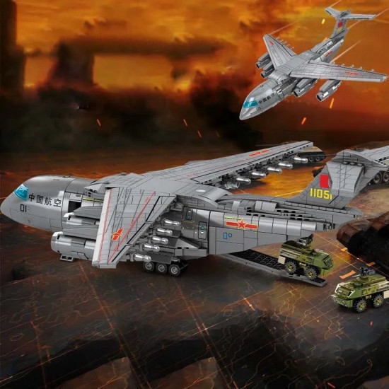 moc military ww2 y-20 transport aircraft bricks toy moc military ww2 y-20 transport aircraft bricks toy
