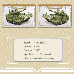 moc military ww2 zbd-04 heavy ifv canon tank bricks toy