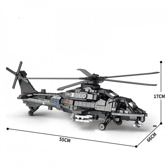 moc military wz-10 gunship attack helicopter bricks toy moc military wz-10 gunship attack helicopter bricks toy