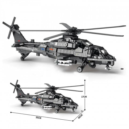 moc military wz-10 gunship attack helicopter bricks toy moc military wz-10 gunship attack helicopter bricks toy
