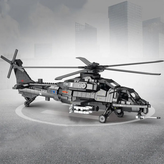 moc military wz-10 gunship attack helicopter bricks toy moc military wz-10 gunship attack helicopter bricks toy