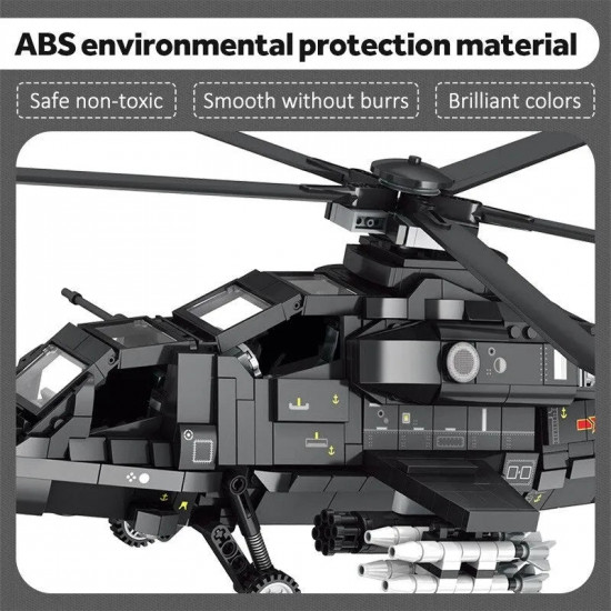 moc military wz-10 gunship attack helicopter bricks toy moc military wz-10 gunship attack helicopter bricks toy