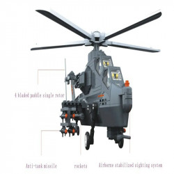 moc military wz-10 gunship helicopter bricks kids toys