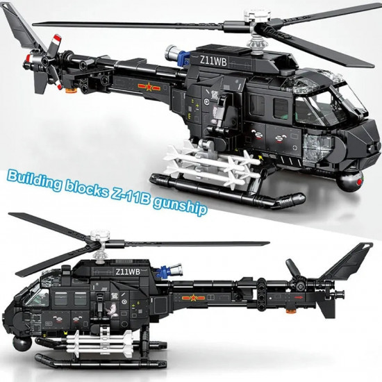 moc military z-11b attack helicopter bricks toys moc military z-11b attack helicopter bricks toys