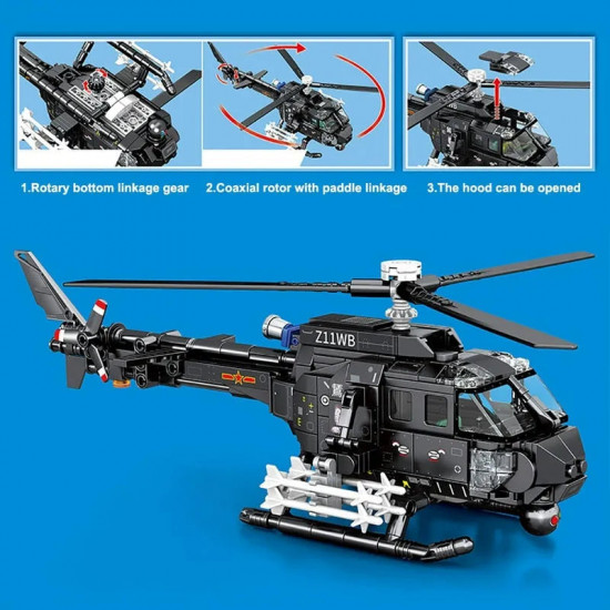 moc military z-11b attack helicopter bricks toys moc military z-11b attack helicopter bricks toys
