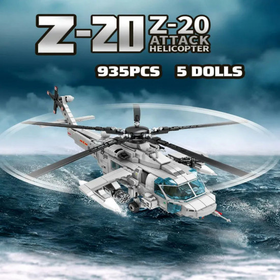 moc military z20 attack helicopter bricks kids toys moc military z20 attack helicopter bricks kids toys