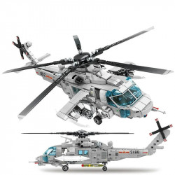 moc military z20 attack helicopter bricks kids toys