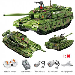 moc motorized 99a main battle rc tank bricks toys