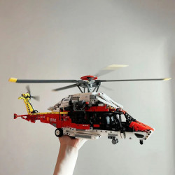 moc motorized airbus h175 rescue helicopter bricks toy 74666