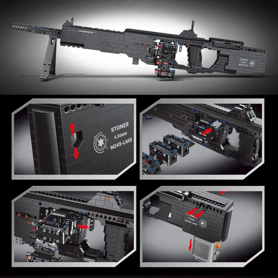 moc motorized burst light machine gun bricks toy 15003 moc motorized burst light machine gun bricks toy 15003