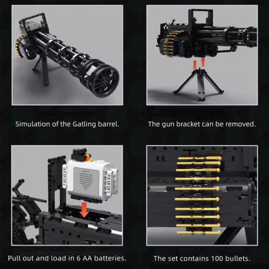 moc motorized military gatling gun cannon bricks toy 86001 moc motorized military gatling gun cannon bricks toy 86001