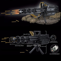 moc motorized military gatling gun cannon bricks toy 86001