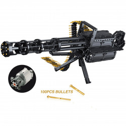 moc motorized military gatling gun cannon bricks toy 86001