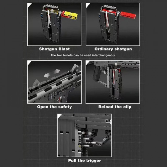 moc motorized mpsaa-12 assault rifle bricks toy 14019 moc motorized mpsaa-12 assault rifle bricks toy 14019