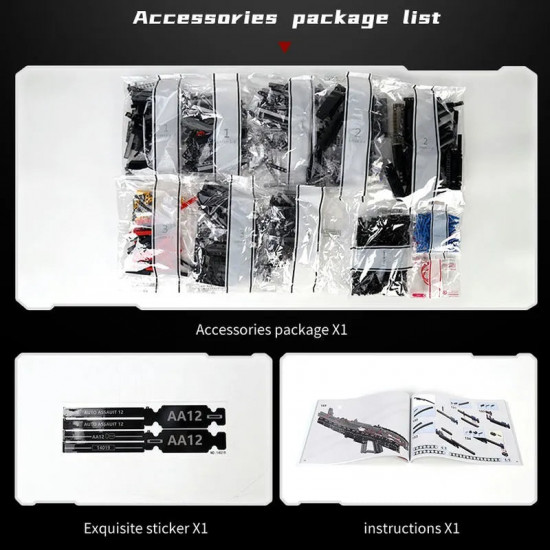 moc motorized mpsaa-12 assault rifle bricks toy 14019 moc motorized mpsaa-12 assault rifle bricks toy 14019