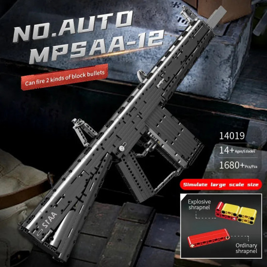 moc motorized mpsaa-12 assault rifle bricks toy 14019 moc motorized mpsaa-12 assault rifle bricks toy 14019