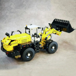 moc motorized pneumatic loader excavator truck bricks toys