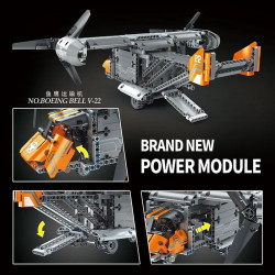 moc motorized rc boeing bell v22 osprey bricks toy 15043