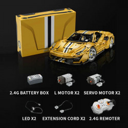 moc motorized rc ferrari 488 racing car bricks toys 61057