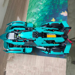 moc motorized rc lambo v12 vision gt racing car bricks toy