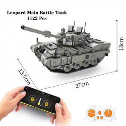 moc motorized rc leopard 2a4 main battle tank bricks toy