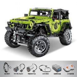 moc motorized rc off-road wrangler rubicon bricks toy
