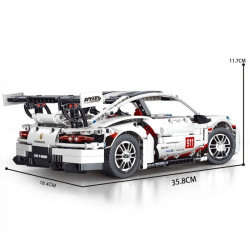 moc motorized rc porsche 911 rsr sports car bricks toy t2008