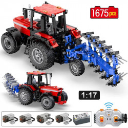 moc motorized tech rc tractor truck bricks toys 61052