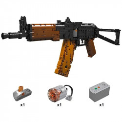 moc motorized weapon ak47 assault rifle bricks toy 14020