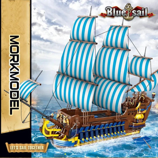 moc pirates caribbean blue sail ship bricks toys moc pirates caribbean blue sail ship bricks toys
