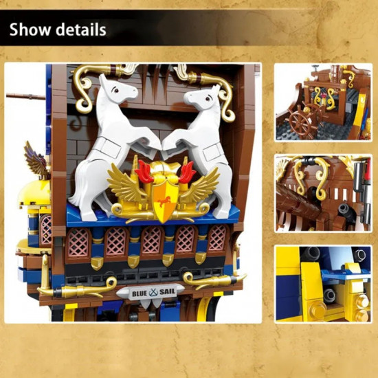 moc pirates caribbean blue sail ship bricks toys moc pirates caribbean blue sail ship bricks toys
