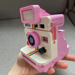 moc rainbow instant photo camera mini bricks toys