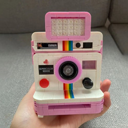 moc rainbow instant photo camera mini bricks toys