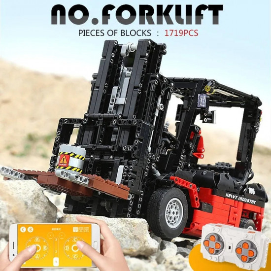 moc rc app city forklift truck loader bricks toy 13106 moc rc app city forklift truck loader bricks toy 13106
