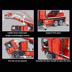 moc rc app city ladder water canon fire truck rescue bricks toy