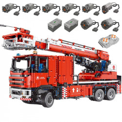 moc rc app city ladder water canon fire truck rescue bricks toy