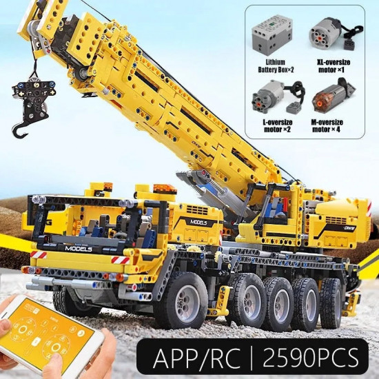 moc rc app heavy mobile lift crane trucks bricks kids toys moc rc app heavy mobile lift crane trucks bricks kids toys