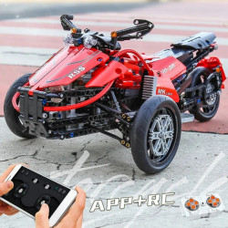 moc rc app monster spider motorcycle bricks toy 23010