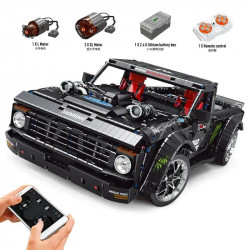 moc rc f-150 hoonitruck off-road pickup truck bricks toy 13082