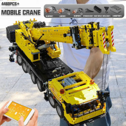 moc rc gmk heavy mobile crane truck bricks toy 17013h