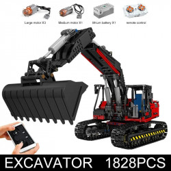 moc rc link belt 250 excavator truck bricks toy 17033