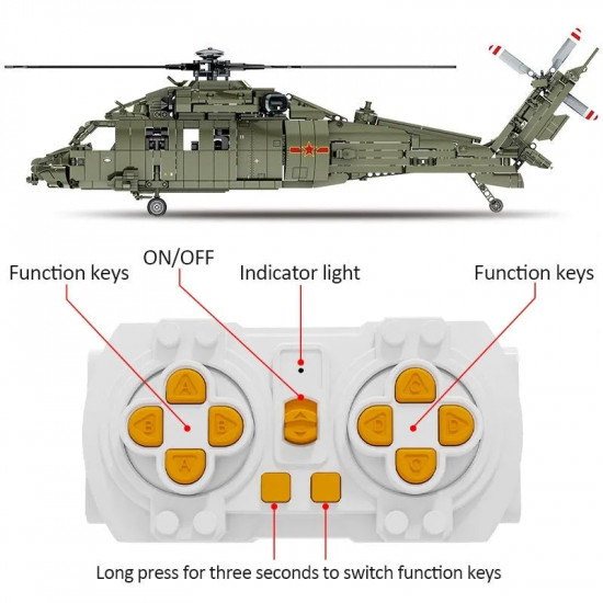 moc rc military z-20 attack helicopter bricks kids toys moc rc military z-20 attack helicopter bricks kids toys