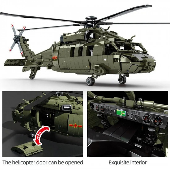 moc rc military z-20 attack helicopter bricks kids toys moc rc military z-20 attack helicopter bricks kids toys