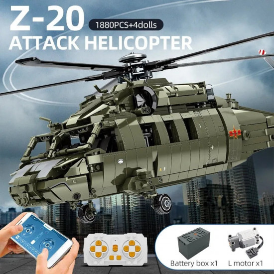 moc rc military z-20 attack helicopter bricks kids toys moc rc military z-20 attack helicopter bricks kids toys
