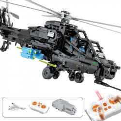moc rc military z10 attack helicopter bricks toy