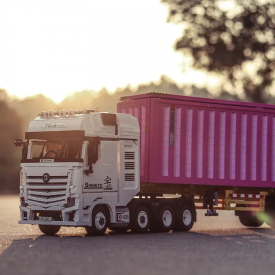 moc rc motorized heavy container truck bricks toy qc007 moc rc motorized heavy container truck bricks toy qc007
